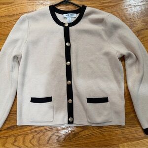 Nine West Beige Sweater with Black Trim